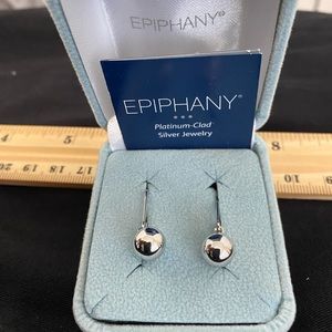 Epiphany Platinum-Clad Sterling Silver Drop Earrings NWT